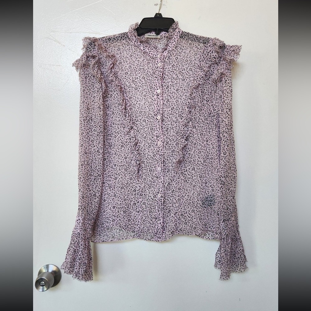 Zadig & Voltaire Tweet Goa button-down shirt, sheer Blouse top size M